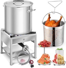 64qtKit Bollitore per Frutti di Mare in Acciaio Inox,Grande Pentola per Friggitrice Tacchino