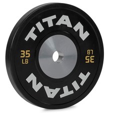 Titan Fitness 35 LB Piastra Paracolpi Singola Elite Competizione, Colore Giallo Codificato
