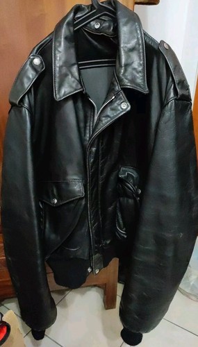 Schott leather flight jacket - leather,