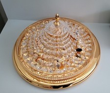 Plafoniera metallo oro e cristalli diametro 52 lampadine 6xE14