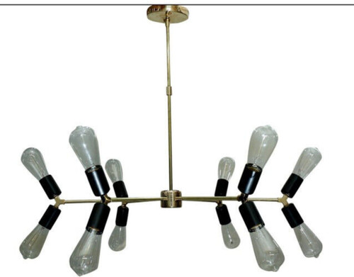Lampadario sputnik nero 12 - lampadario,