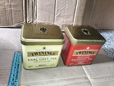 2 Scatole in Latta Pubblicitarie Da Collezione The Twinings Est. 1706 London