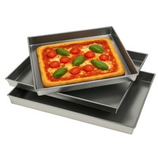 tris Teglie teglia ruoto Forno in latta per Pizza e Dolci 3 pezzi