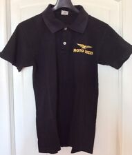 Polo Sport nera  ricamo oro Moto Guzzi Unisex maglia taglia "L"