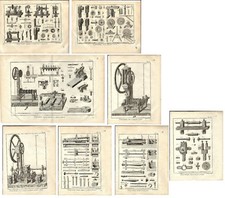 Antique print TOURNEUR LATHE