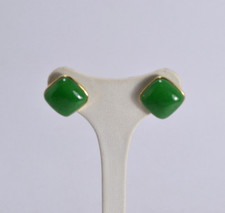 18KT YELLOW GOLD CARRE' JADE