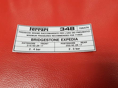 Ferrari 348 piastra gonfiaggio - 348,
