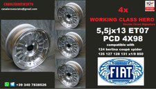 4 Cerchi 13 pollici 4x98 Fiat 124 125 127 128 x1/9 850 131 uno turbo