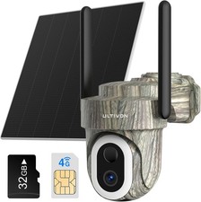 Ultivon Telecamera con Sim 4G per Esterno 2K Telecamere Senza Fili con Pannello