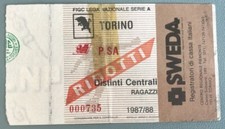 Biglietto ticket calcio 1987/88 - Torino-Pisa - Distinti Centrali Ragazzi