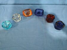 Set 6 Tea Light Porta candela Segnaposto Vetro Colorato