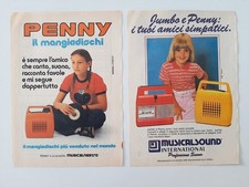 2 Diverse Pubblicità Advertising Mangiadischi PENNY E JUMBO Anni 70