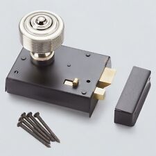 Set pomelli pomelli per porta nichel lucido canna serratura cerchio ottone nero