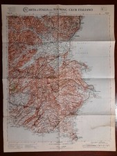 Carta geografica antica SICILIA CATANIA SIRACUSA RAGUSA 1:250.000 TCI 1909