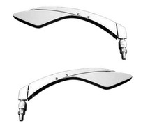 COPPIA specchietti retrovisori moto custom naked cromati regolabili estensibili 