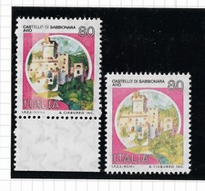 U35 Repubblica Serie Castelli Varietà Castello Sabbionara con Riga e Evanescente