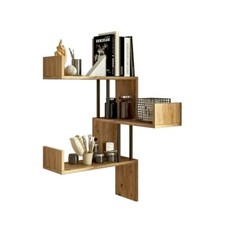 Mensole Angolari A Parete Industrial In Ferro E Legno 60x22x109H Voyage