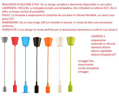 Portalampada e27 sospensione - a,