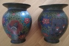 ANTICA COPPIA DI VASI ORIENTALI CLOISONNE