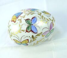 SOPRAMMOBILE PORCELLANA SCATOLINA TIPO UOVO FABERGè LIMOGES FARFALLE DIPINTO 