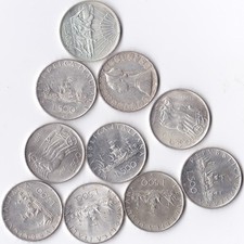 Italia 10 monete da 500 Lire