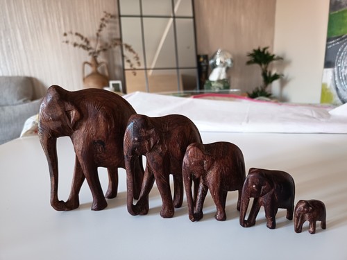 Elefanti legno soprammobili - elefanti, in