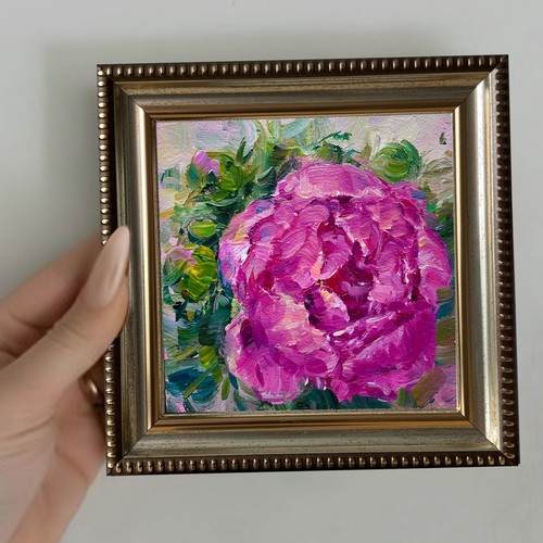 Peonia rosa2 dipinto - , olio