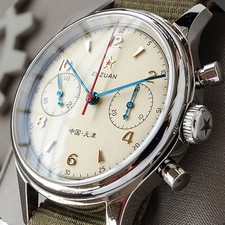 Orologio Meccanico Cronografo Vetro Zaffiro Cassa Esposizione SEAGULL 1963 2024