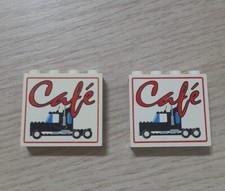 LEGO 4215bpx15 x2 stampato cartello bianco accessori caffè 6329 camion stop