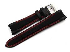 Cinturino Pelle/Cordura compatibile Rolex GMT/OYSTER Nero Rosso 20/16mm Unisex