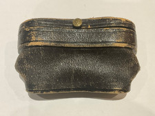 Antique Opera Glasses Theatre Glasses Leather Case Brass BEE Catch Purple Liner