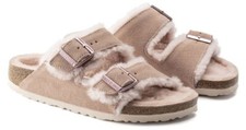 Birkenstock ARIZONA SHEARLING  LIGHT ROSE sandalo con pelliccia