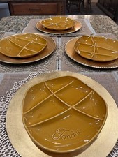 Set 4 Piatti Fonduta Ceramica