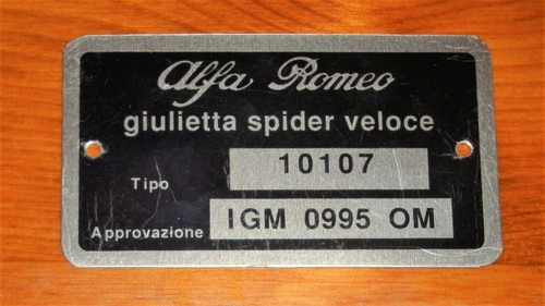 Alfa romeo targhetta - alfa, igm