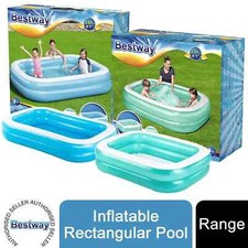 Piscina Gonfiabile Grande Fuoriterra  2 Anelli Rettangolare cm 262x175 e 200x146