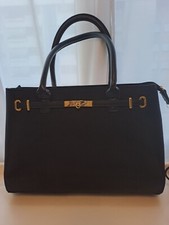 Borsa donna portacomputer da 15,6" nera 3 tasche in nylon con tracolla mai usata