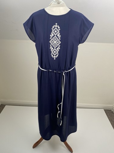 Abito blu bianco - e, vintage