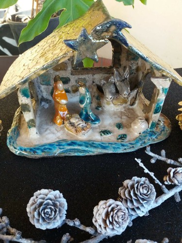 Presepe capanna con natività - con,