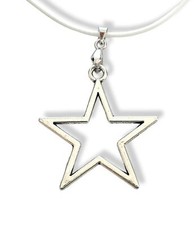 Collana stella stellina pentacolo wicca astro donna laccio bianco L.94029