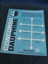 Volantino Originale concorso Alfa Romeo Dauphine 1965