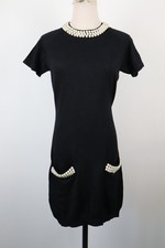 ELISABETTA FRANCHI VESTITO ABITO DONNA TG. 44 WOMAN CASUAL VINTAGE DRESS PERLE