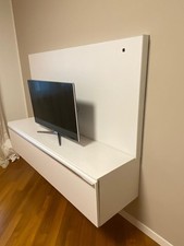 Mobile Tv Sospeso bianco. Larghezza 192, Profondità 52, Altezza 42/135