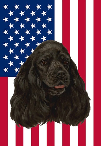 Bandiera americana nera cocker - bandiera,