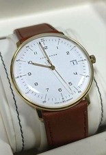 Orologio da uomo JUNGHANS Max Bill 041/7872.00 quarzo quadrante bianco...