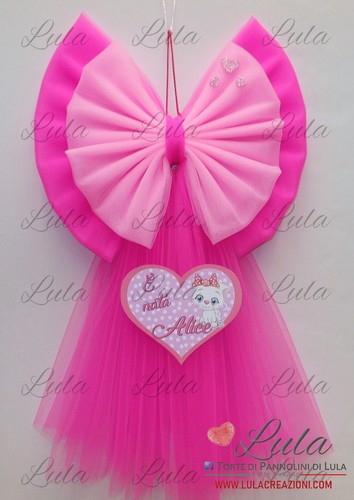 Fiocco nascita tulle - fiocco,