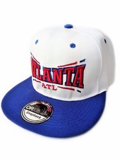 CAPPELLO da Baseball SNAPBACK,Berretto ATLANTA,cappellino RAP Bianco con VISIERA