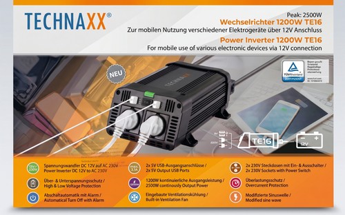 Technaxx te16 inverter 1200w - technaxx,