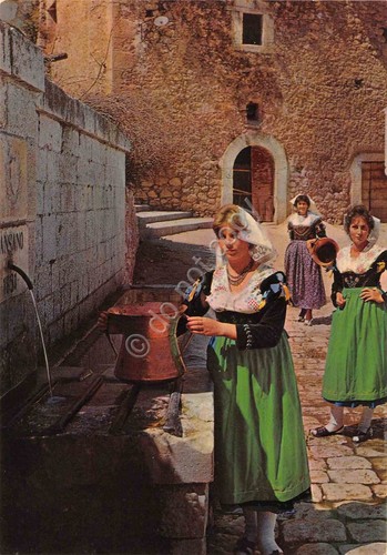 Cartolina costumi tradizionali - cartolina,