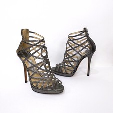 Sandali Alti Jimmy Choo Modello Gladiator Color Antracite