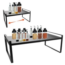 YOUNTHYE Scaffale da cucina espandibile, 35 – 65 cm, nero, da cucina, pieghevole